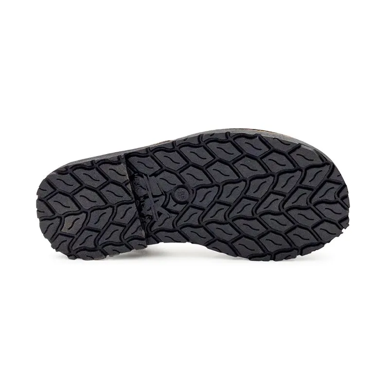 Abarcas Menorquinas Niña Tela Vaquera Y Piel Velcro 212 Beige, de Angelitos