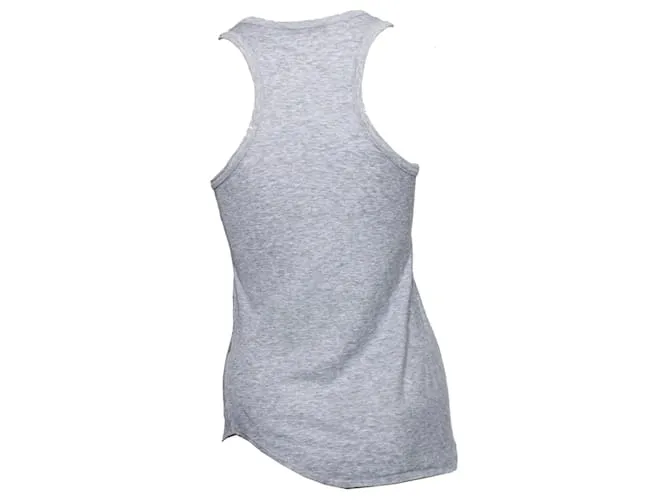 Alexander McQueen, Camiseta de tirantes gris con estampado de calaveras. 