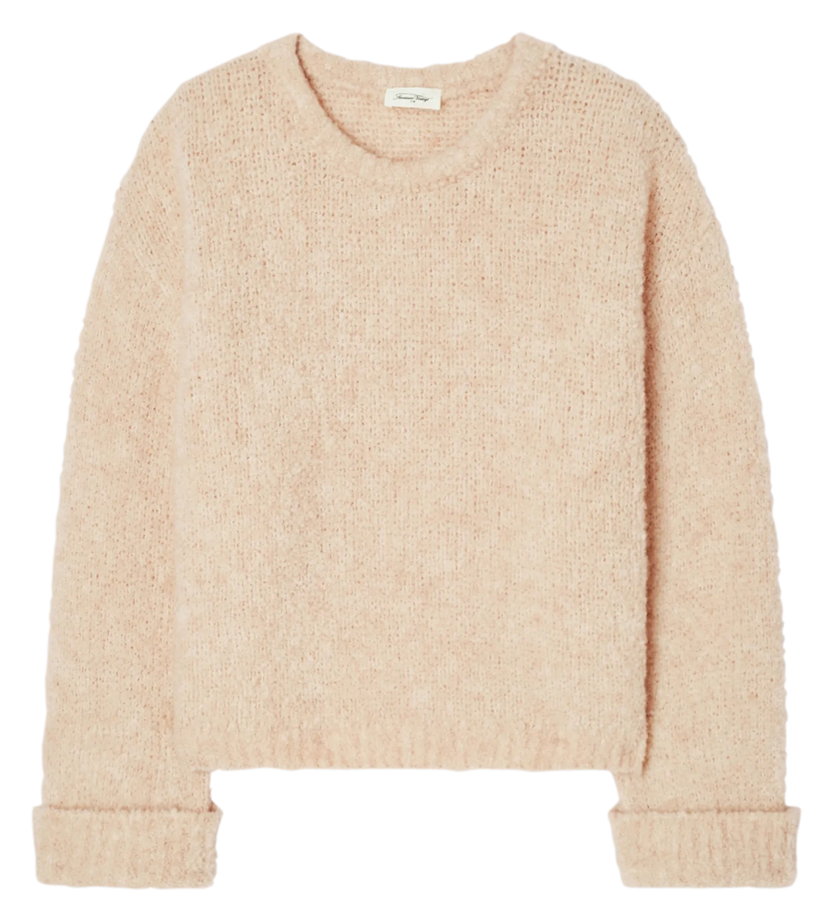 AMERICAN VINTAGE ZOLLY  JERSEY HOLGADO DE LANA CON CUELLO REDONDO EN BEIGE