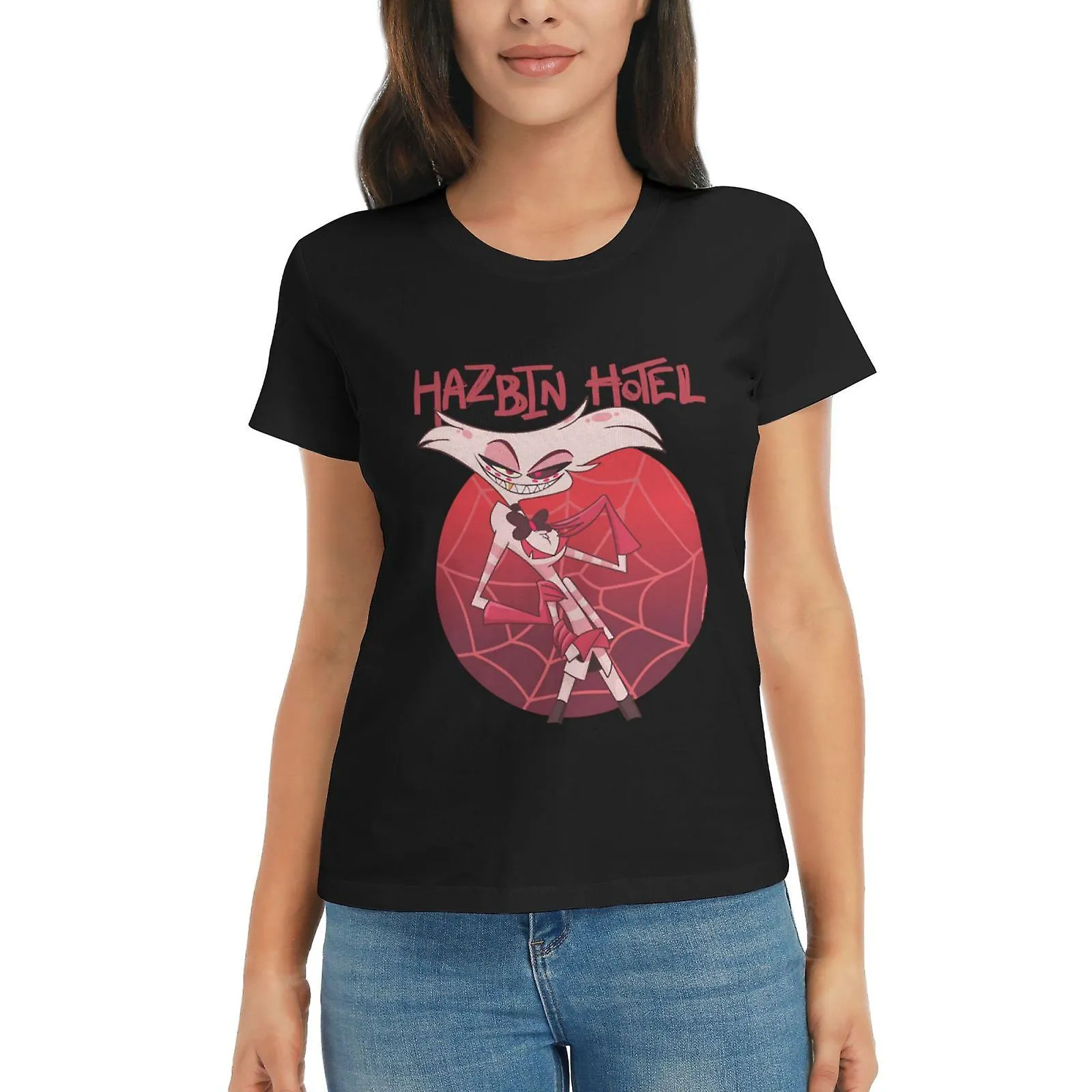 Angel Dust Hazbin Hotel Camiseta de manga corta para mujer
