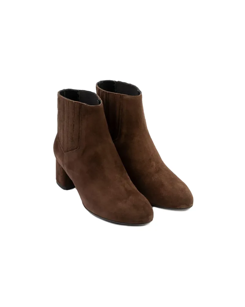 ANNA F.  9939 CAFFE'  STIVALETTO DONNA IN CAMOSCIO CON TACCO