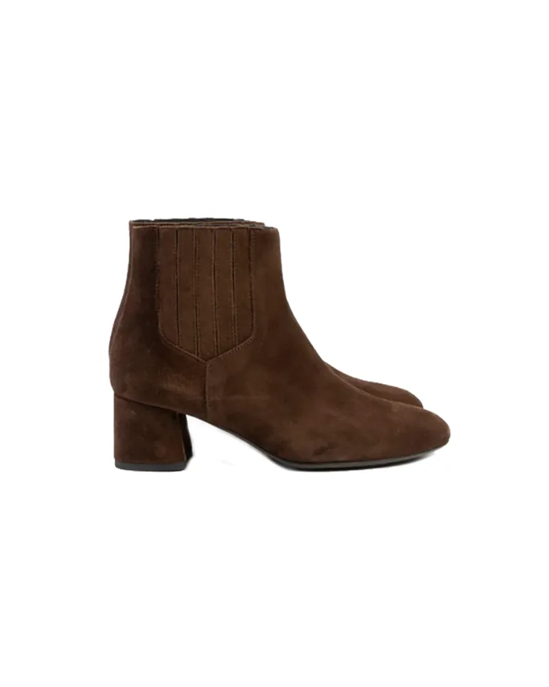 ANNA F.  9939 CAFFE'  STIVALETTO DONNA IN CAMOSCIO CON TACCO