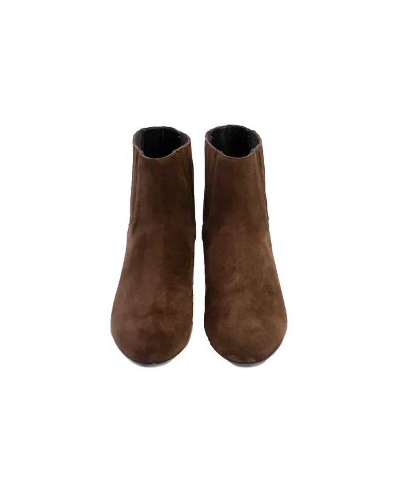 ANNA F.  9939 CAFFE'  STIVALETTO DONNA IN CAMOSCIO CON TACCO