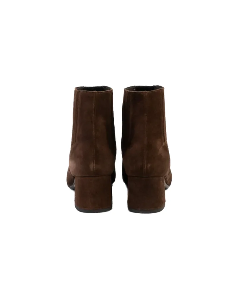 ANNA F.  9939 CAFFE'  STIVALETTO DONNA IN CAMOSCIO CON TACCO
