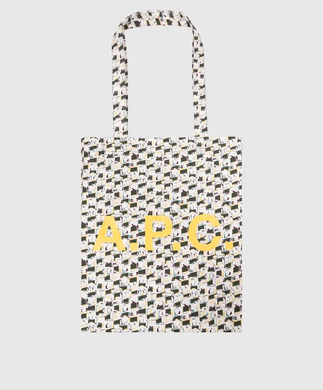 A.P.C White Lou print shopper