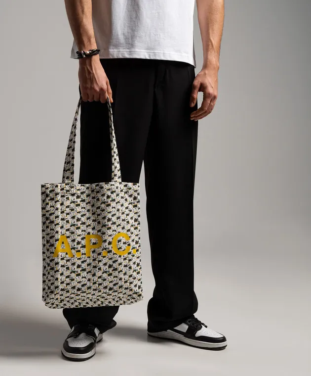 A.P.C White Lou print shopper