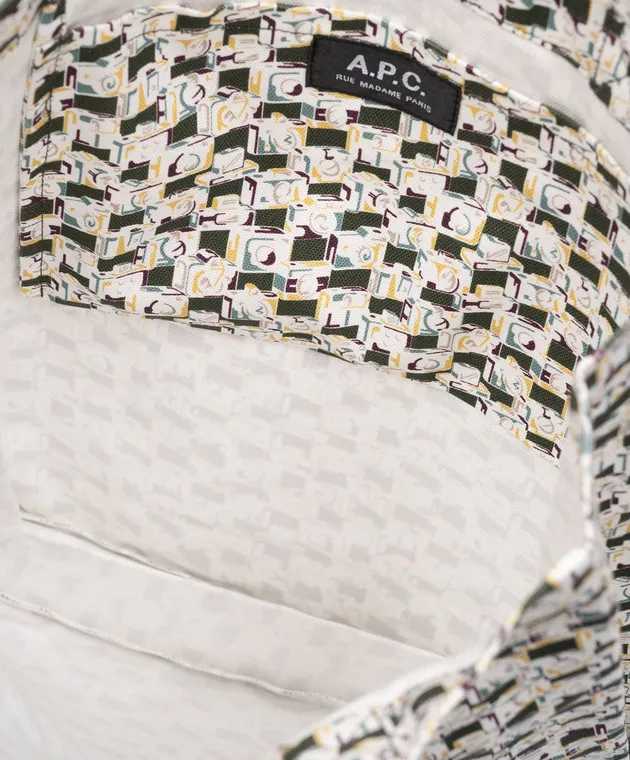 A.P.C White Lou print shopper