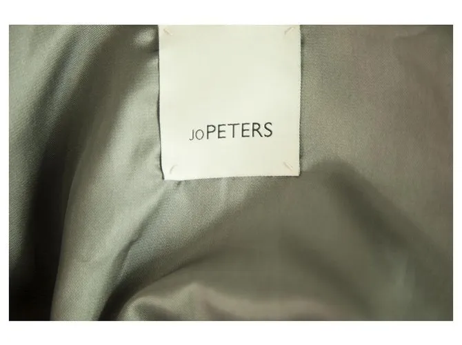 Autre Marque Chaqueta Abrigo Jo Peters Piel Beige Piel Lana Negra Talla S, magnífico Negro 