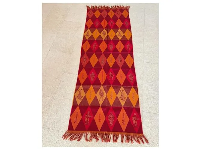 AUTRE MARQUE ESTOLA MUY GRANDE DE LA “COMéDIEFRANçAISE” 100% LANA  200 X 68 CM ROJA NARANJA BURDEOS CAQUI 