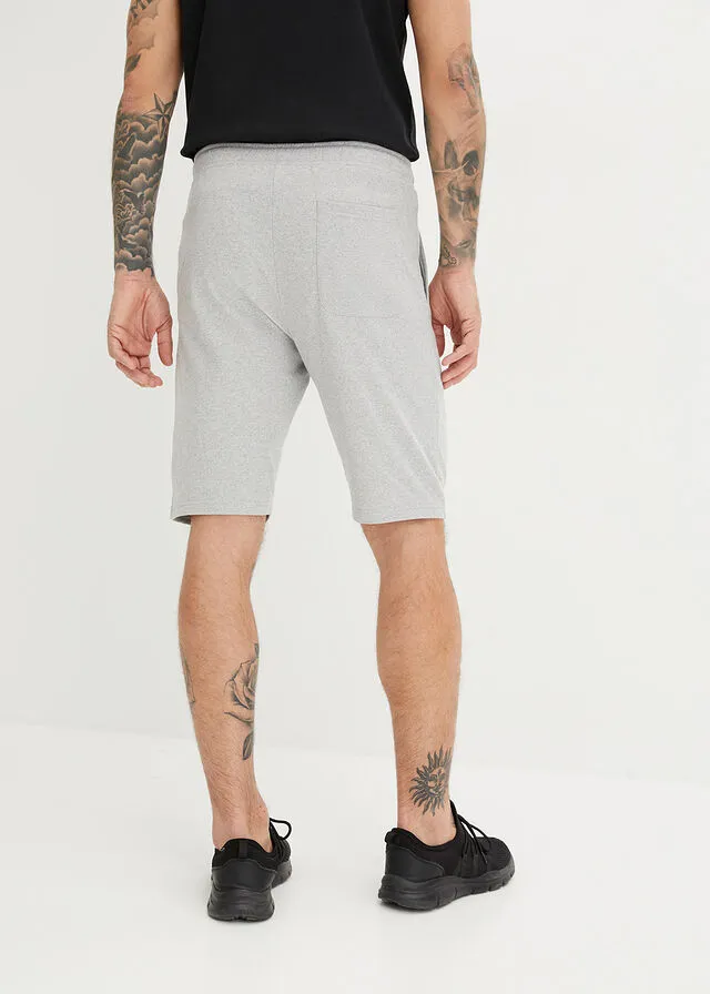 BERMUDAS DE PUNTO (2 UNIDADES), REGULAR FIT NEGROGRIS CLARO JASPEADO ESTAMPADO