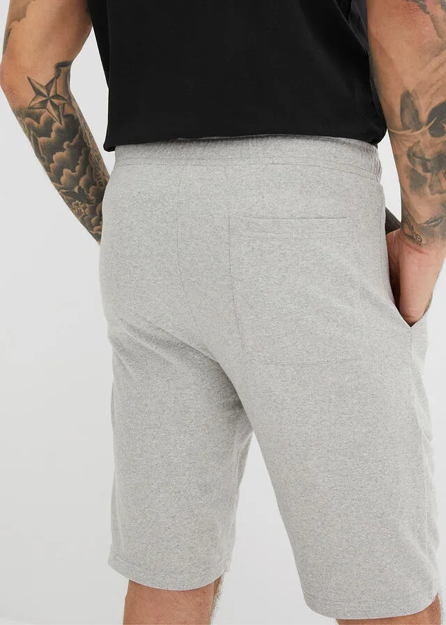 BERMUDAS DE PUNTO (2 UNIDADES), REGULAR FIT NEGROGRIS CLARO JASPEADO ESTAMPADO