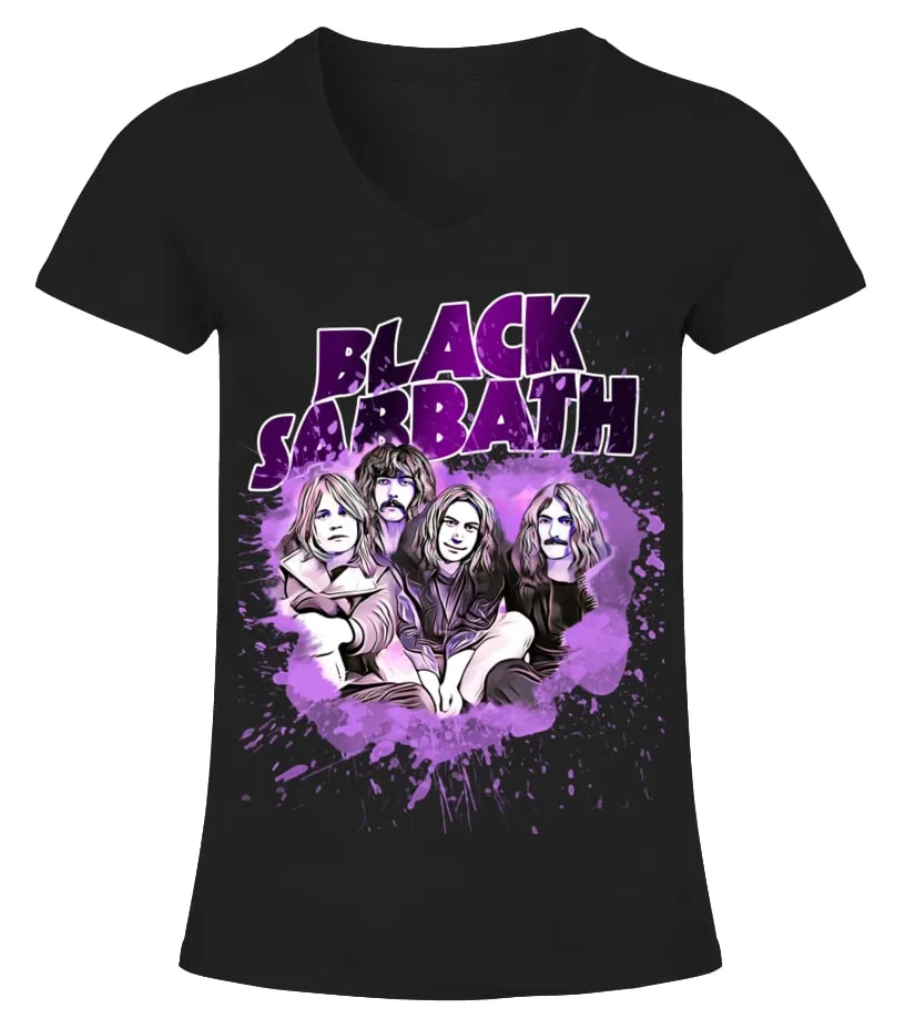 Black Sabbath 09 BK Maglietta scollo V Donna