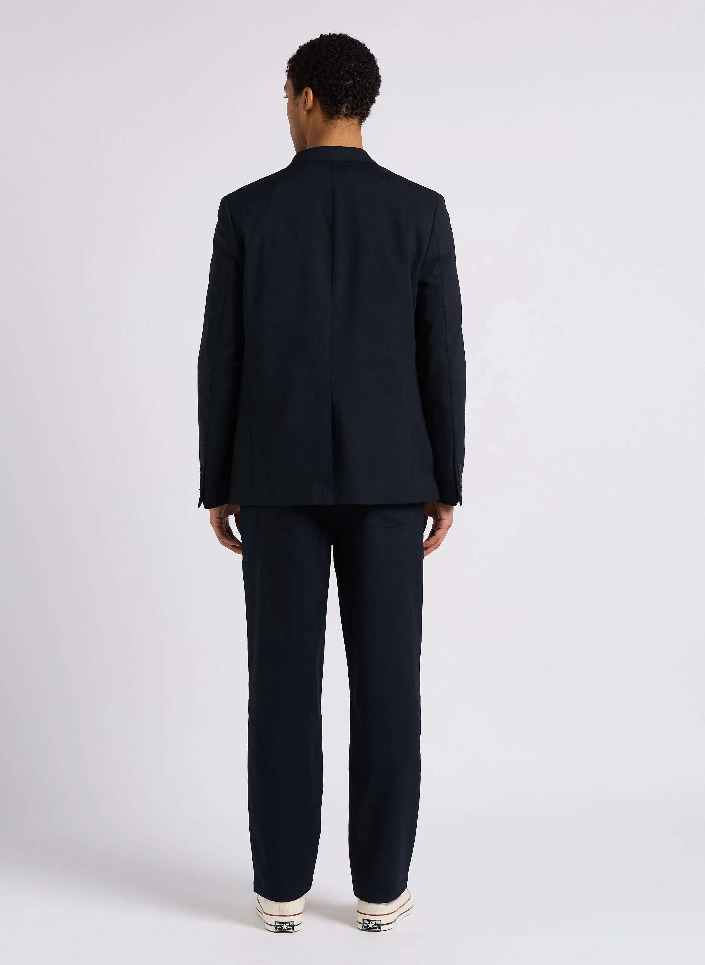 BLANE 2908  CHAQUETA RECTA DE JACQUARD ABOTONADA EN AZUL
