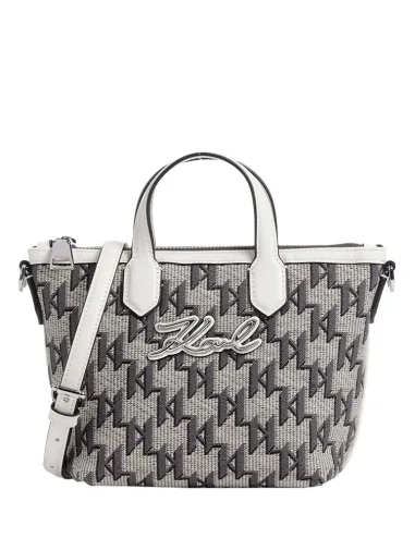 Bolso de hombro blanco y negro Monogram