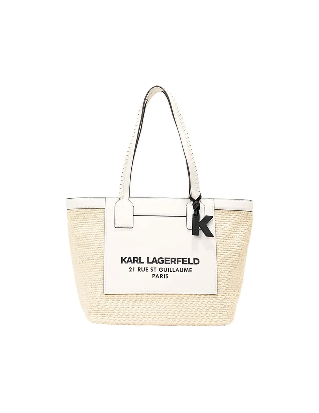Bolso shopper de rafia color natural