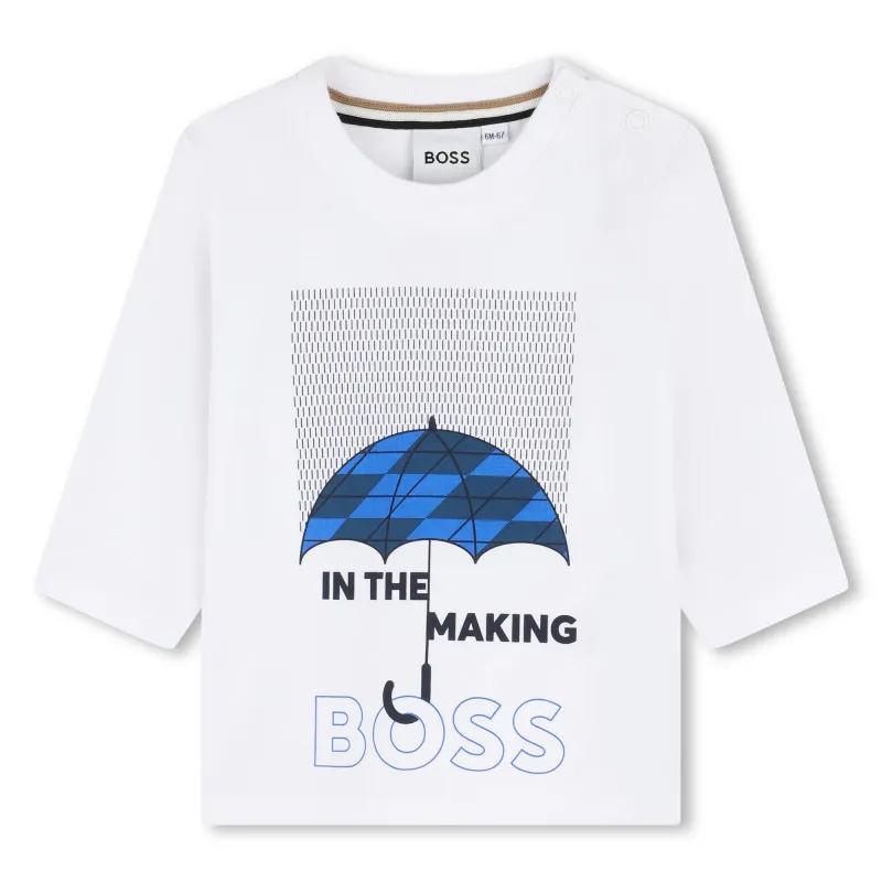BOSS Camiseta de algodón estampada