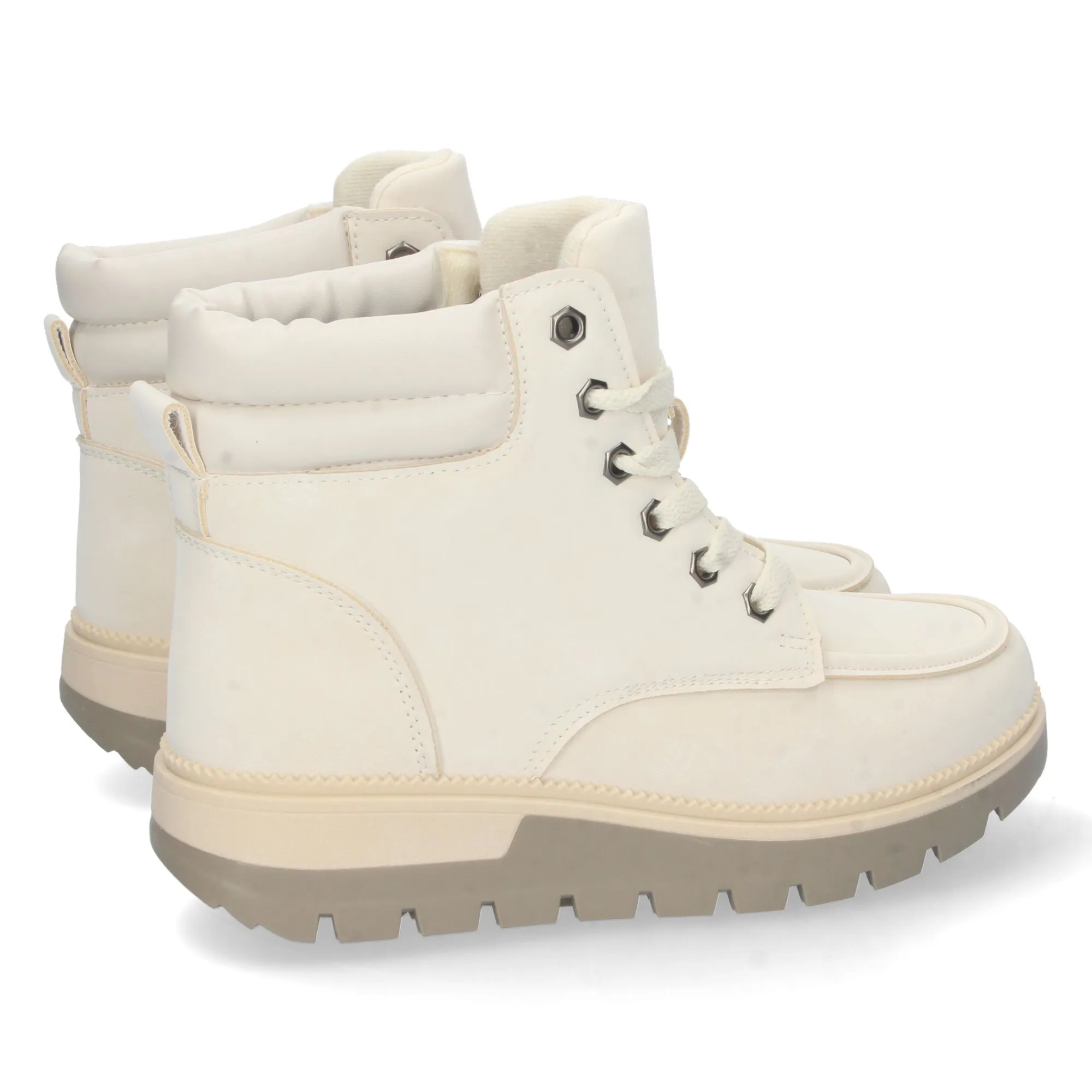 Botas bajas de montaña blancas con cordones para mujer
