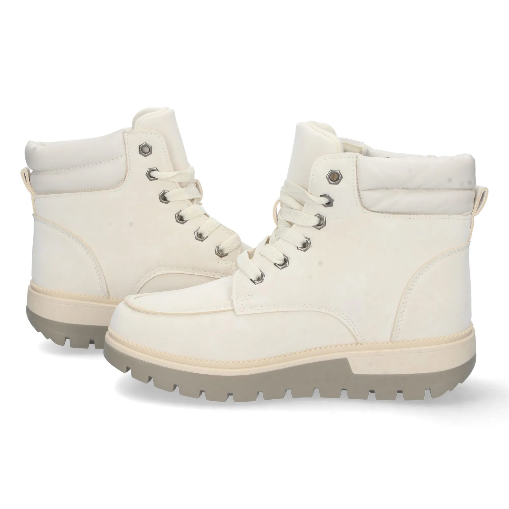 Botas bajas de montaña blancas con cordones para mujer