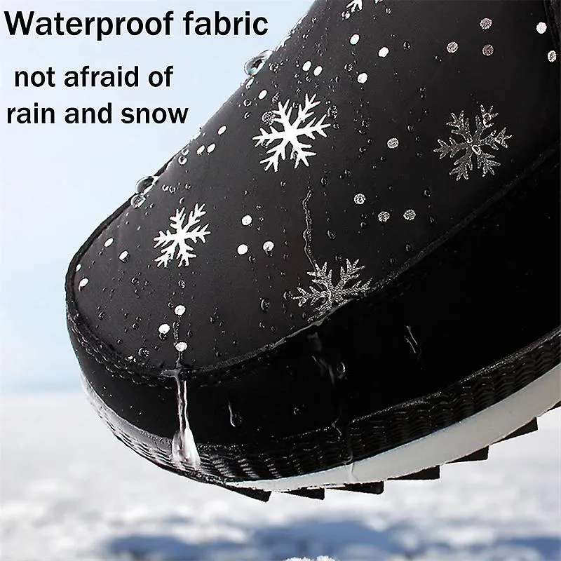 Botas de invierno cálidas para mujer de suela gruesa, botas de nieve cómodas e impermeables