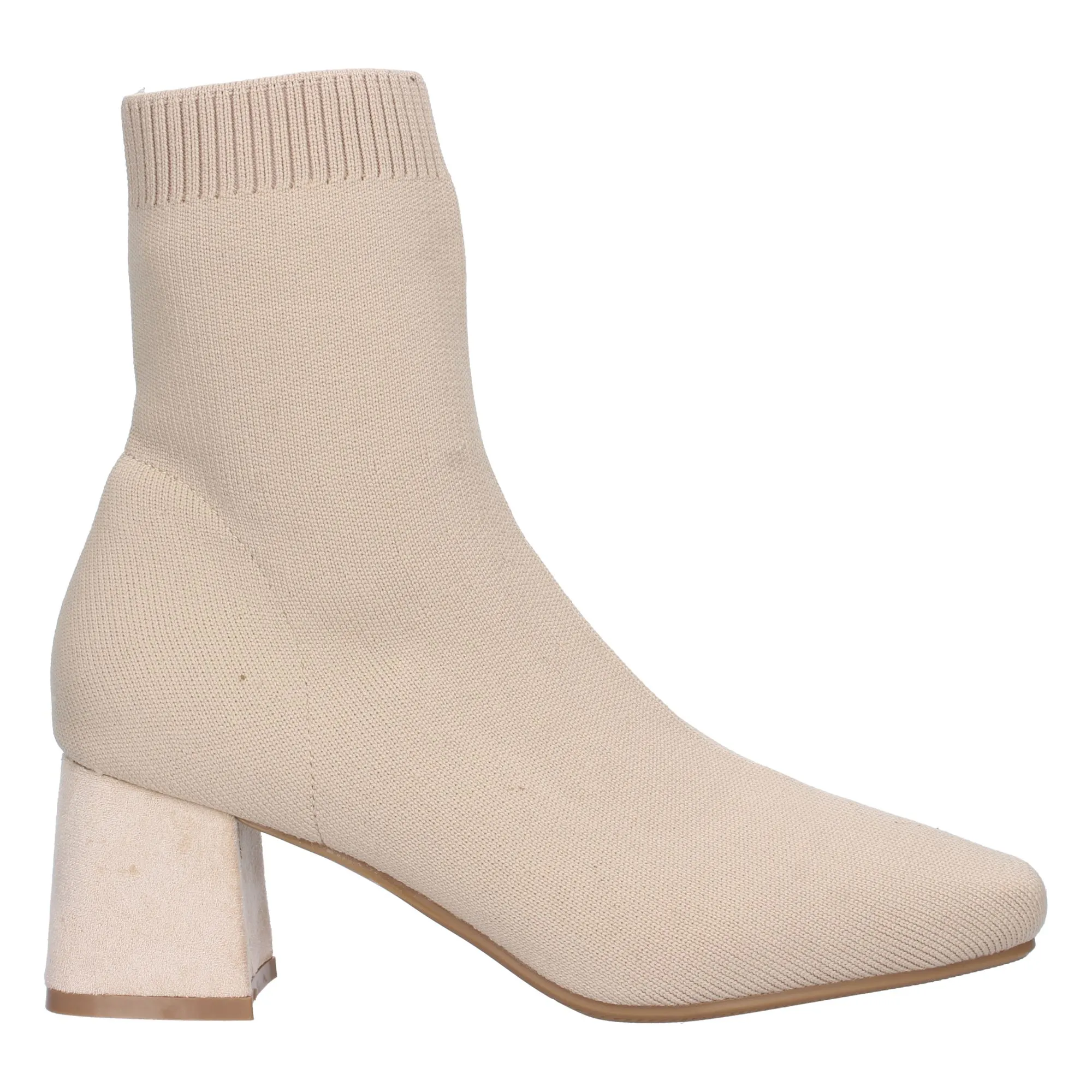 Botines calcetín cómodos mujer color beige YG700