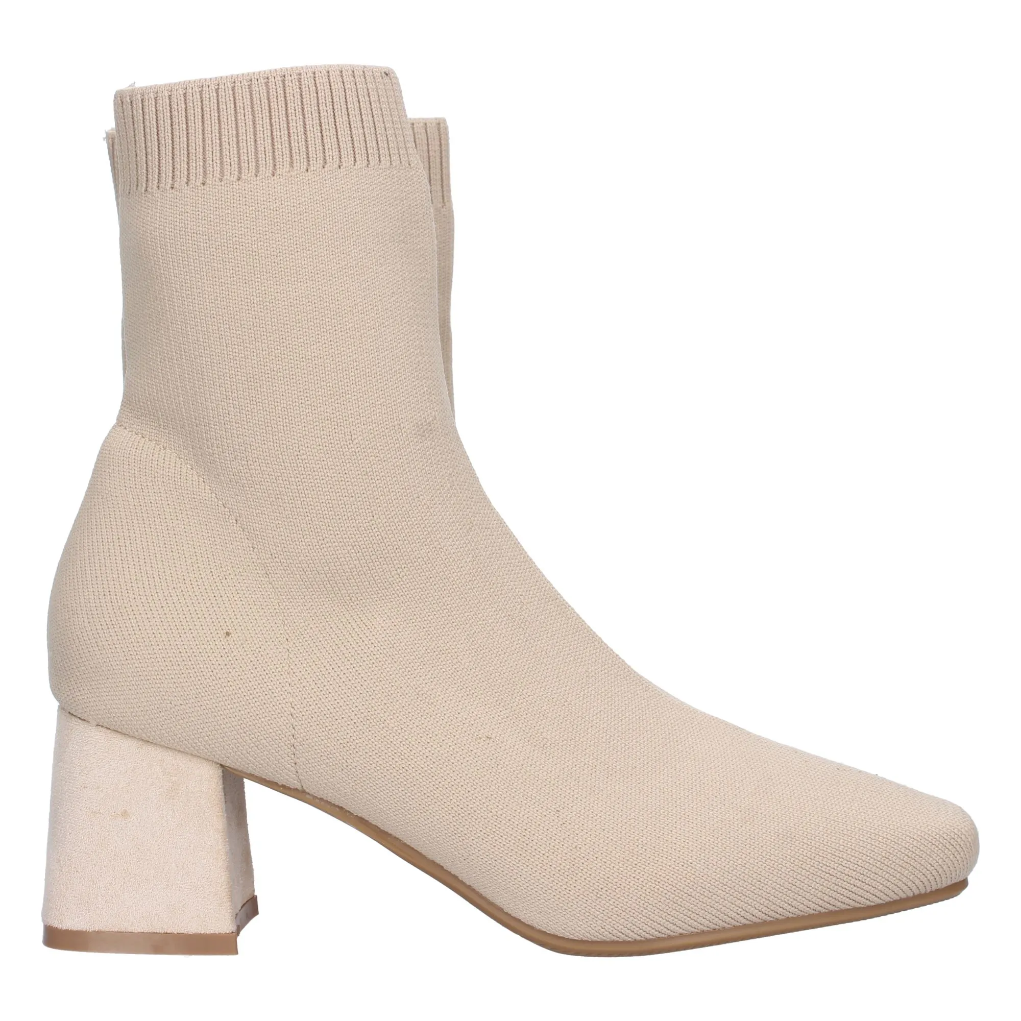 Botines calcetín cómodos mujer color beige YG700