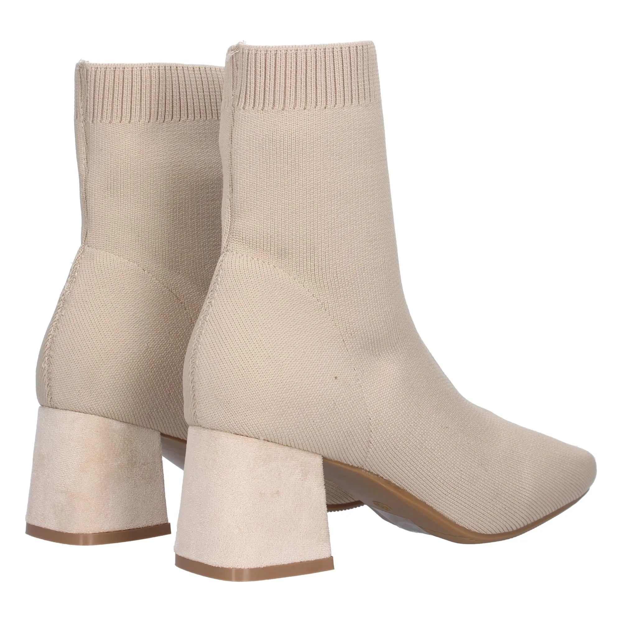 Botines calcetín cómodos mujer color beige YG700