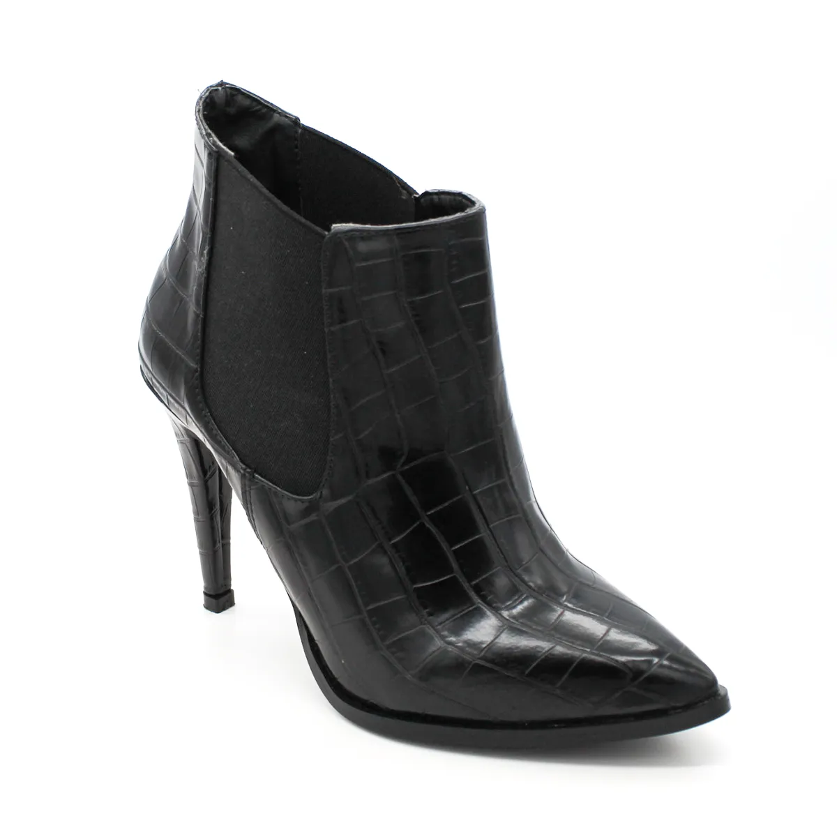 Botín con tacón Exterior Piel sintética Color Negro Para Mujer De RBCOLLECTION