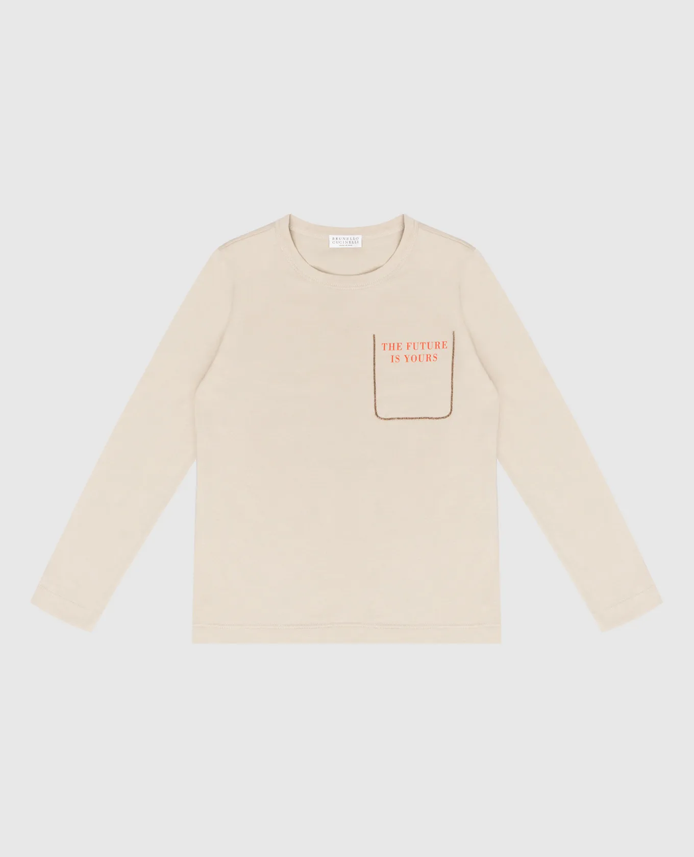 Brunello Cucinelli Children's longsleeve with print and chain