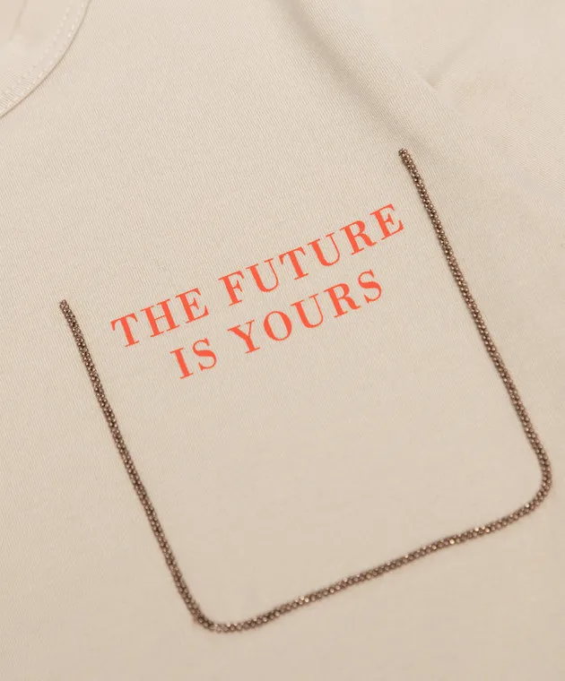Brunello Cucinelli Children's longsleeve with print and chain