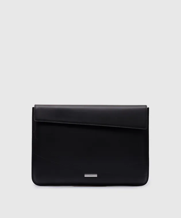C2H4 Basics black leather document folder