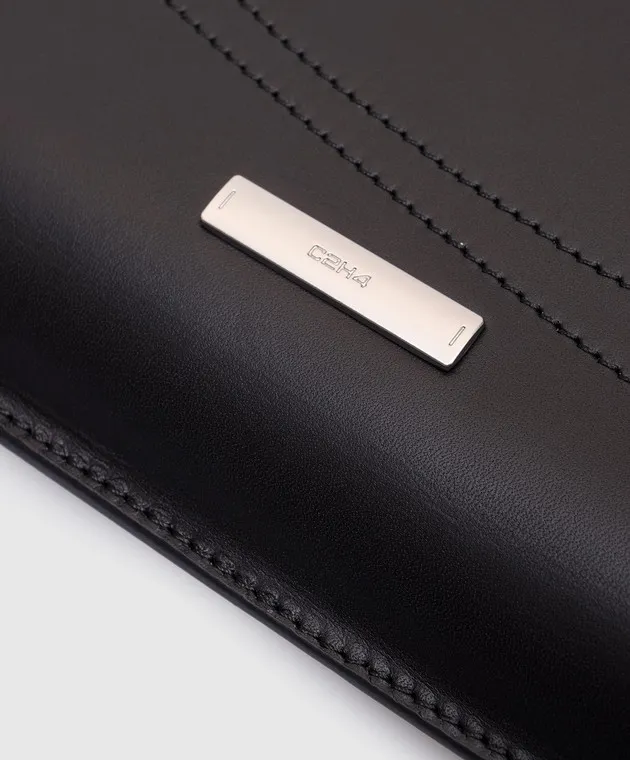 C2H4 Basics black leather document folder
