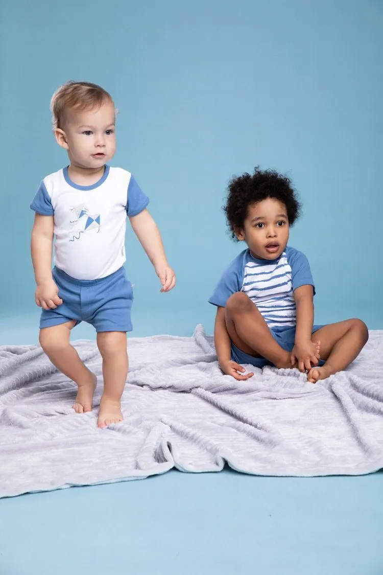 Camiseta azul a rayas de niño colección Leo