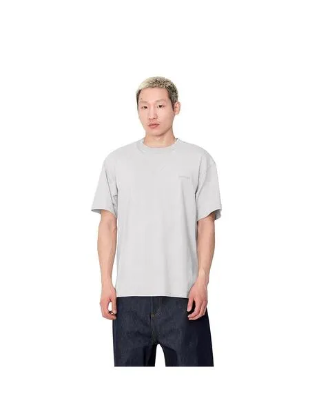 Camiseta carhartt wip s/s duster script gris lavado hombre