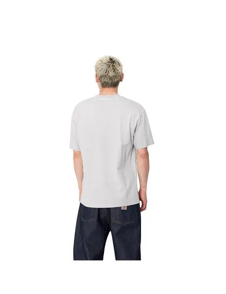 Camiseta carhartt wip s/s duster script gris lavado hombre