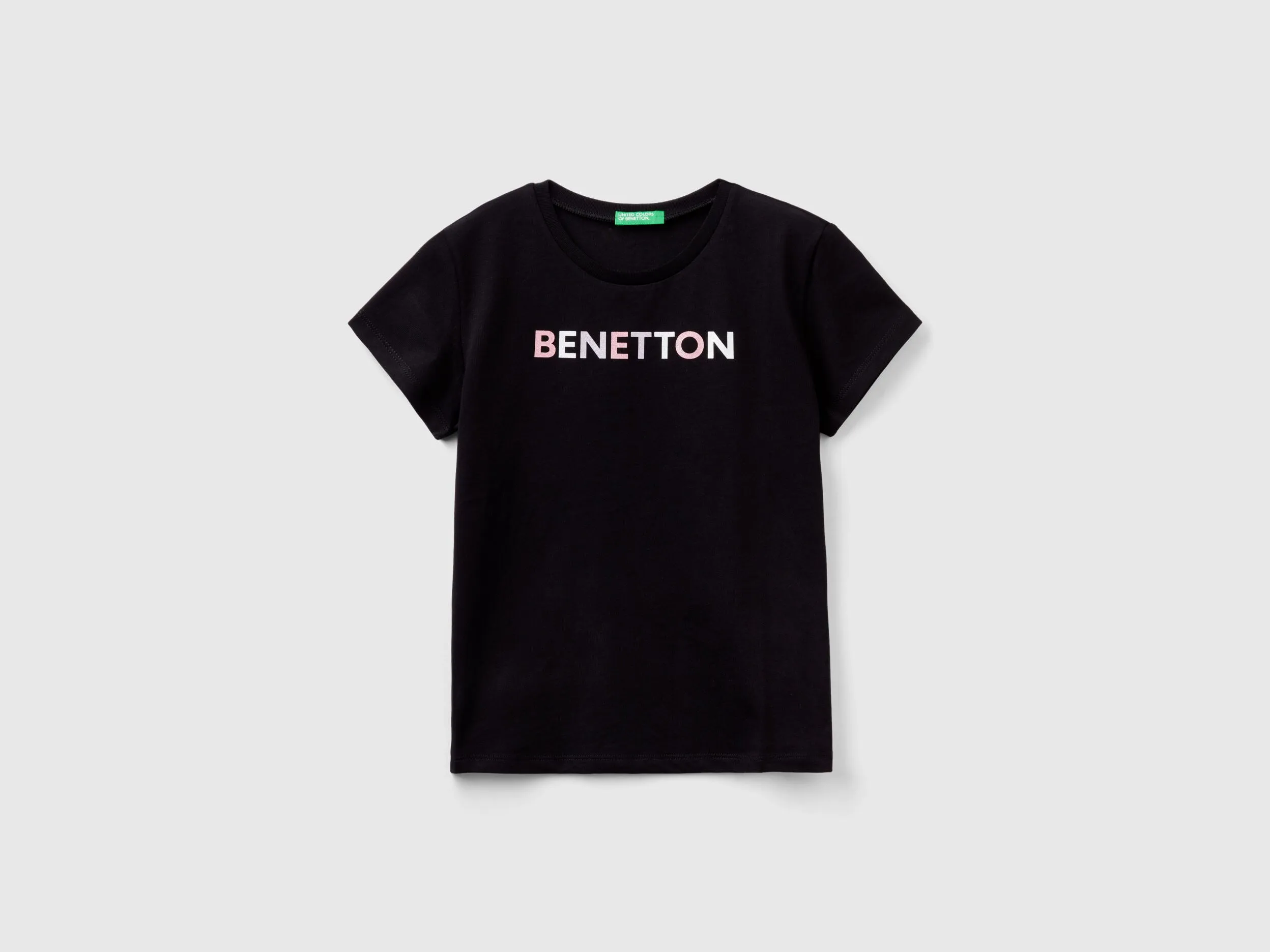 Camiseta con logotipo de glitter de algodón orgánico