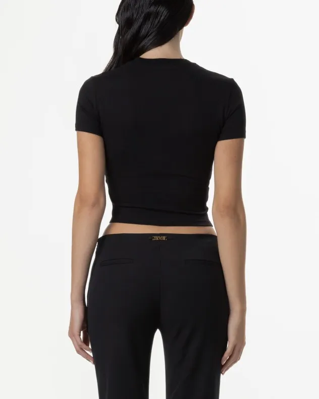 Camiseta corta Versace Jeans Couture 77HAHC00 Negro