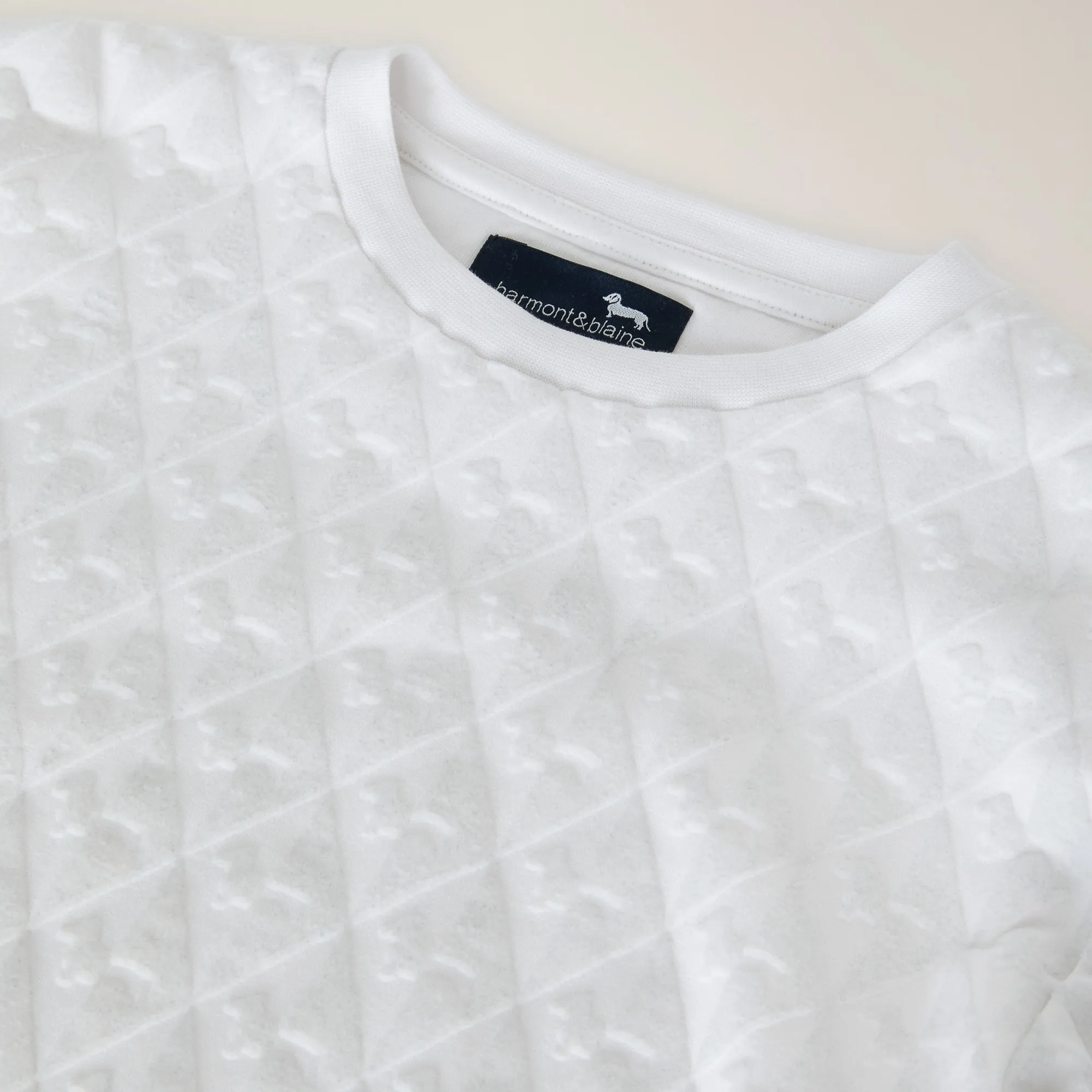 Camiseta de algodón orgánico con estampado integral de efecto terciopelo