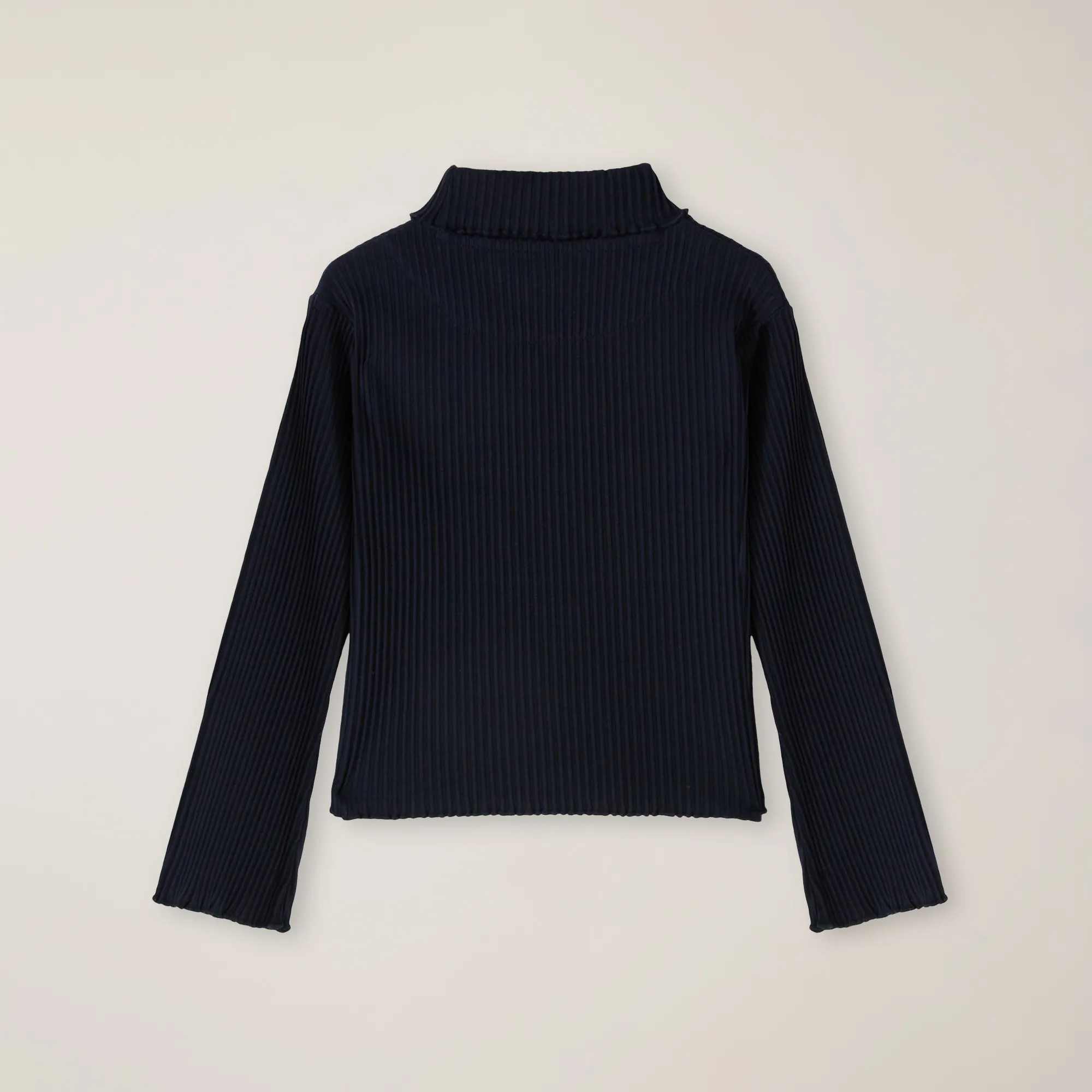 Camiseta de cuello alto de algodón orgánico con bordado