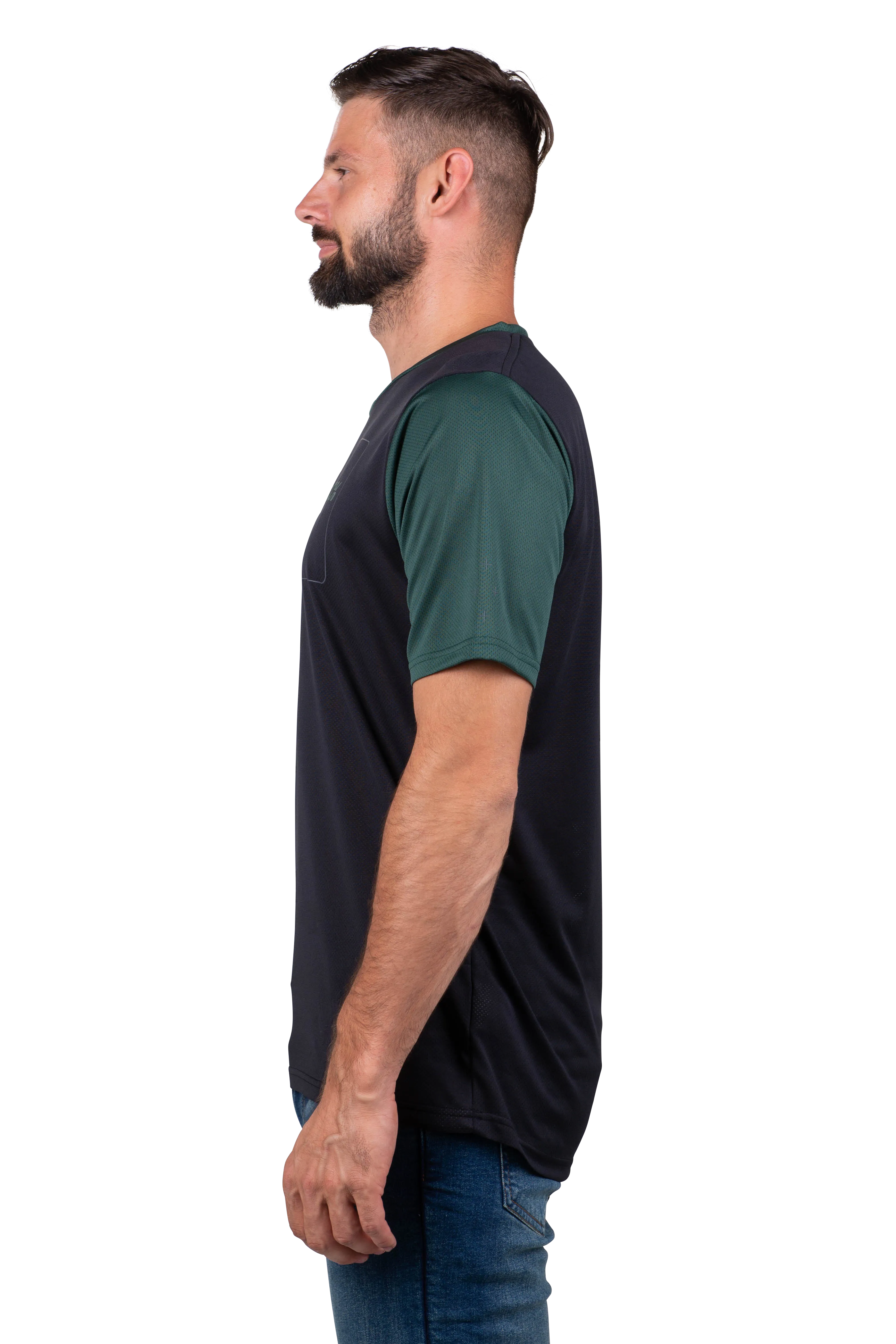 CAMISETA DE MTB 100% RIDECAMP NEGROVERDE BOSQUE