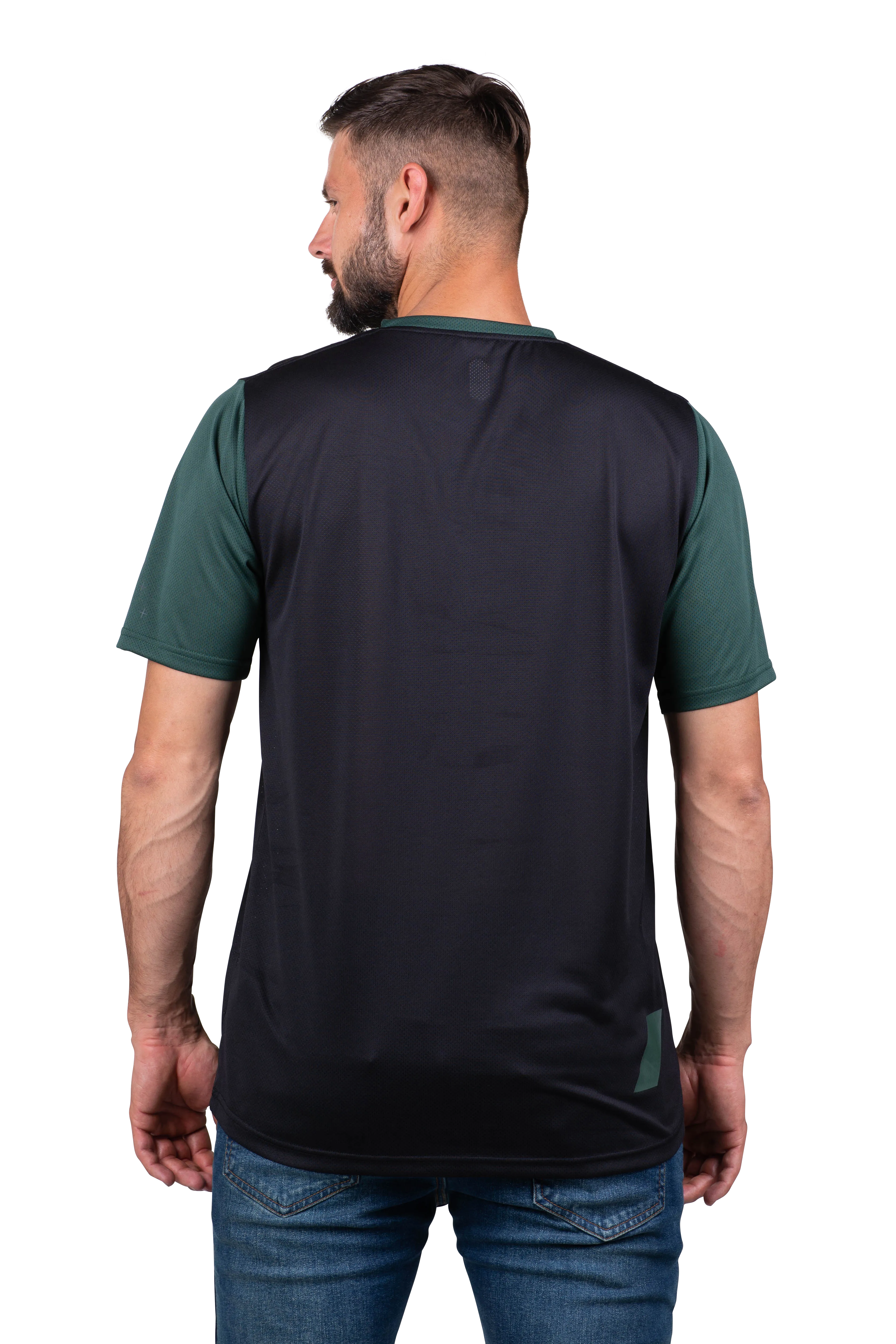 CAMISETA DE MTB 100% RIDECAMP NEGROVERDE BOSQUE