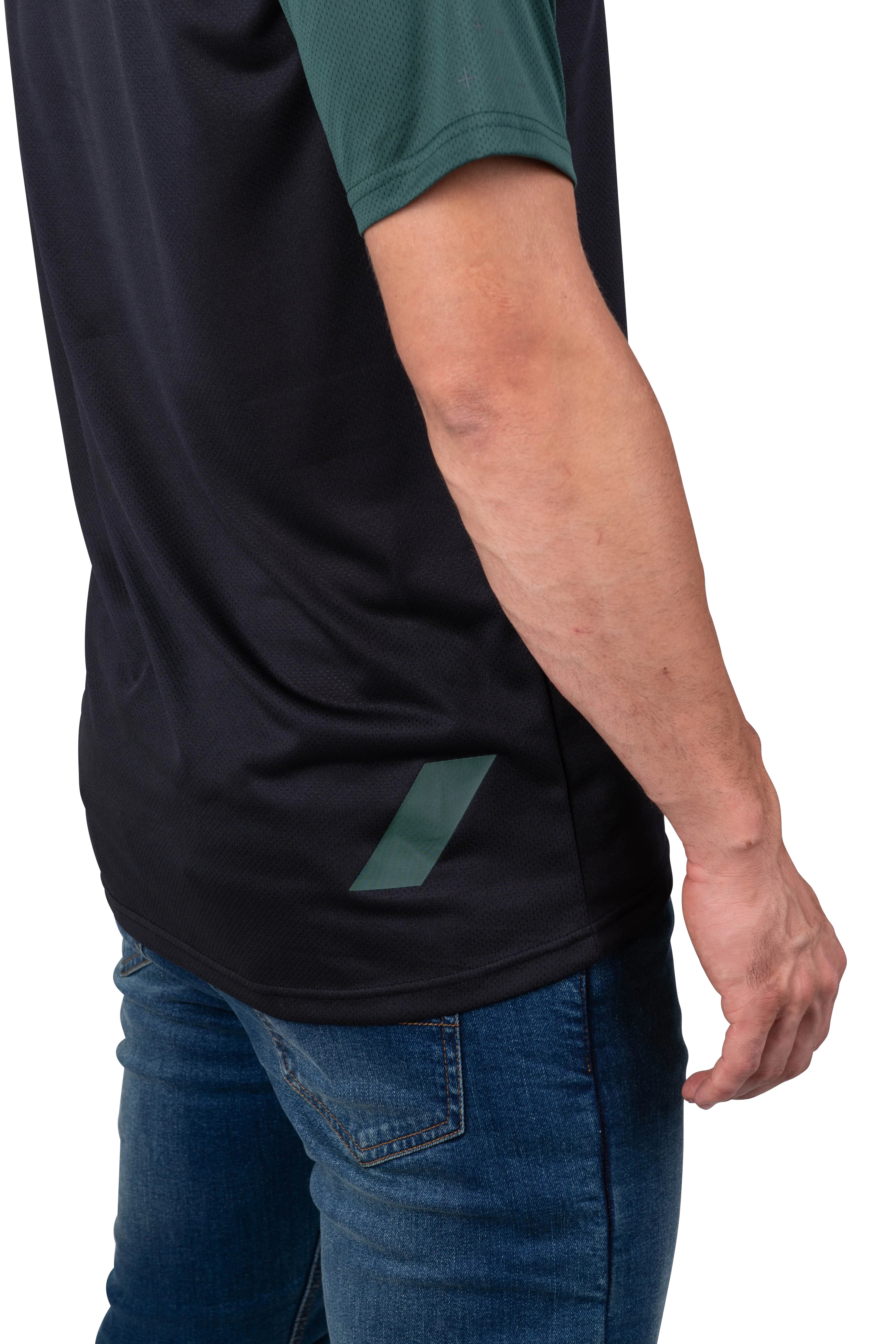 CAMISETA DE MTB 100% RIDECAMP NEGROVERDE BOSQUE