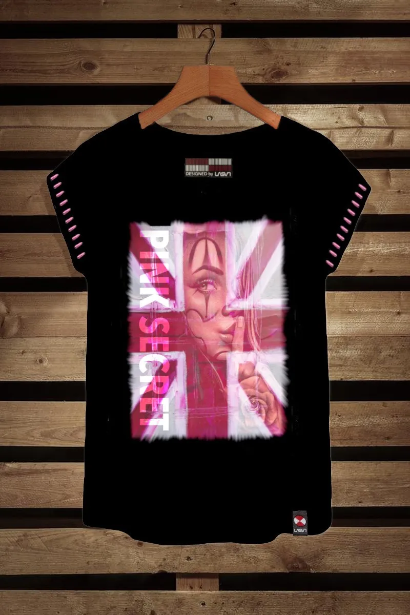 Camiseta de mujer PINK negra