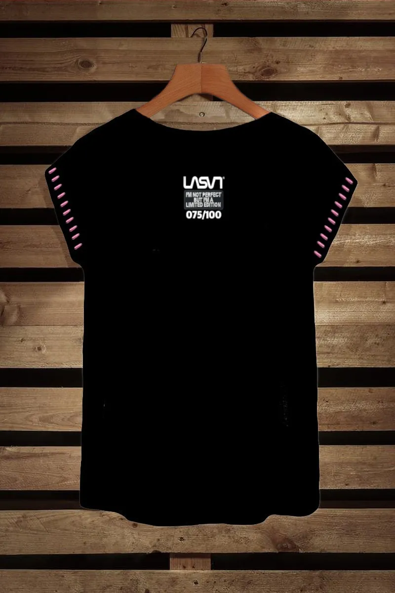 Camiseta de mujer PINK negra