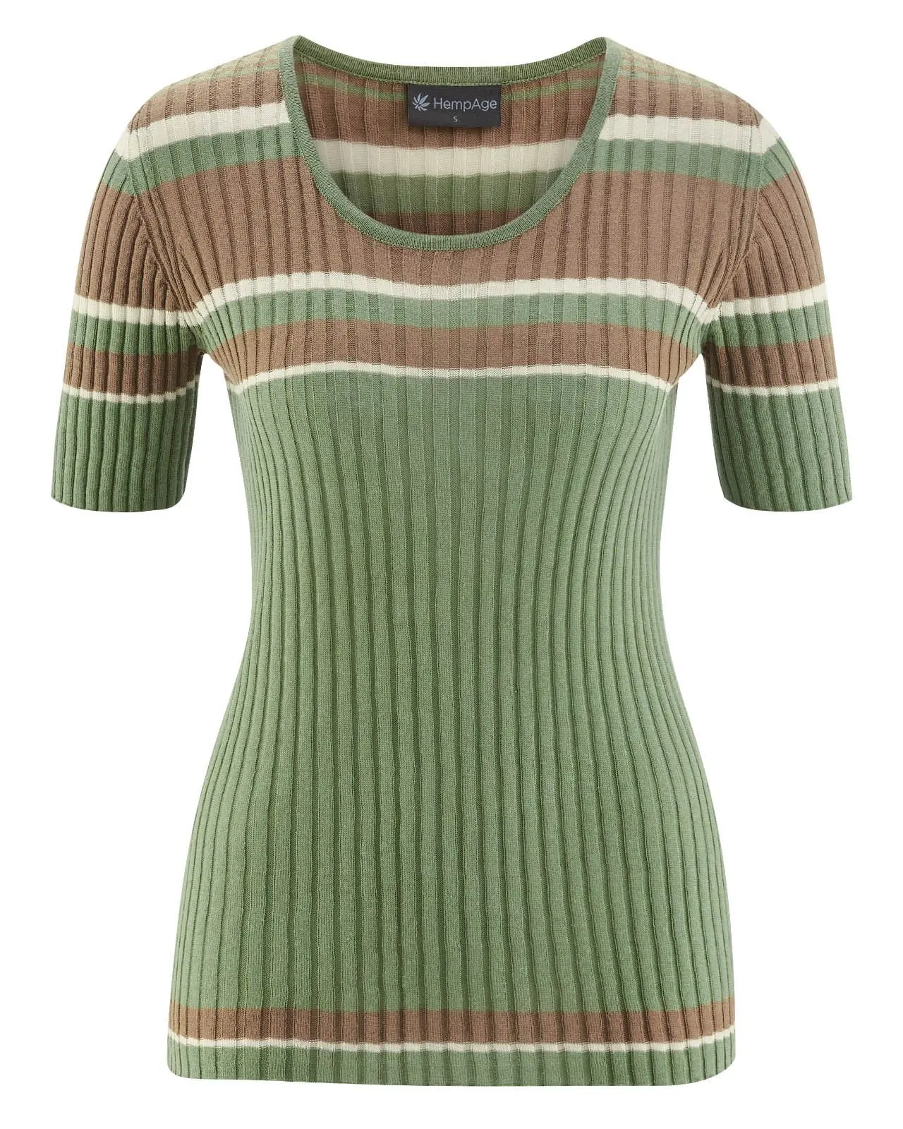 Camiseta de punto acanalado de rayas