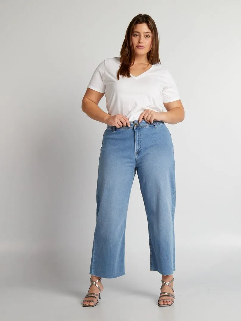CAMISETA DE PUNTO CON CUELLO DE PICO  BLANCO