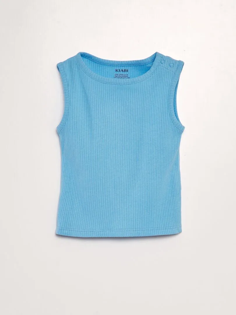 CAMISETA DE TIRANTES LISA DE CANALé  AZUL