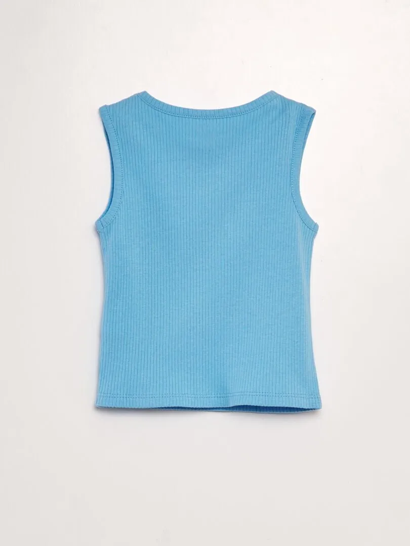CAMISETA DE TIRANTES LISA DE CANALé  AZUL