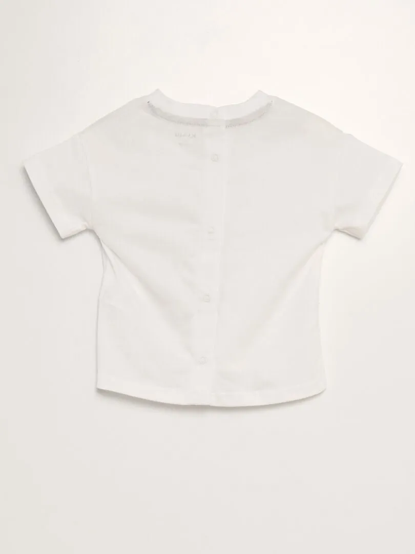 CAMISETA ESTAMPADA DE MANGA CORTA  BLANCO