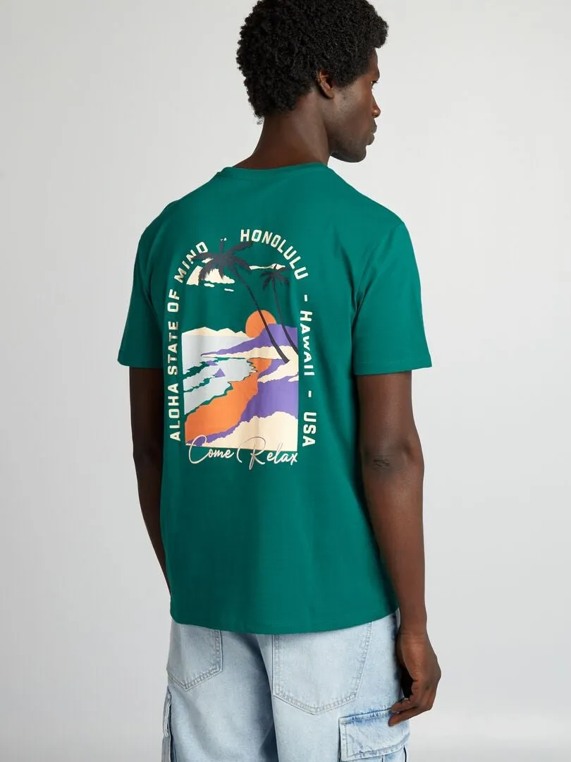 CAMISETA ESTAMPADA DE MANGA CORTA  VERDE