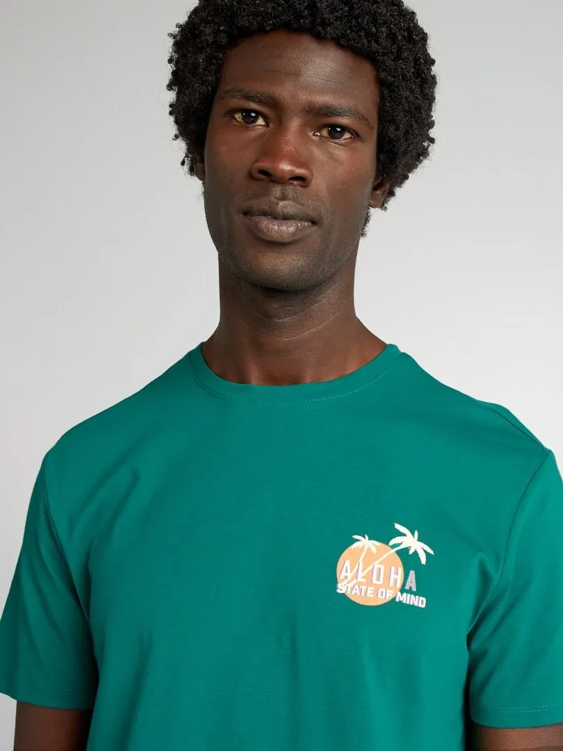 CAMISETA ESTAMPADA DE MANGA CORTA  VERDE